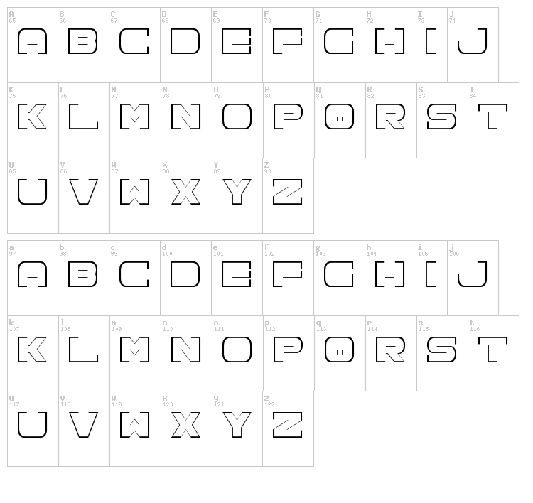 Spac3 neon font map